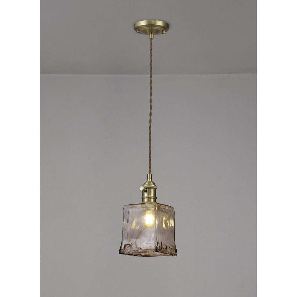 NL95219 Wady 1 Light Pendant Brass Beige