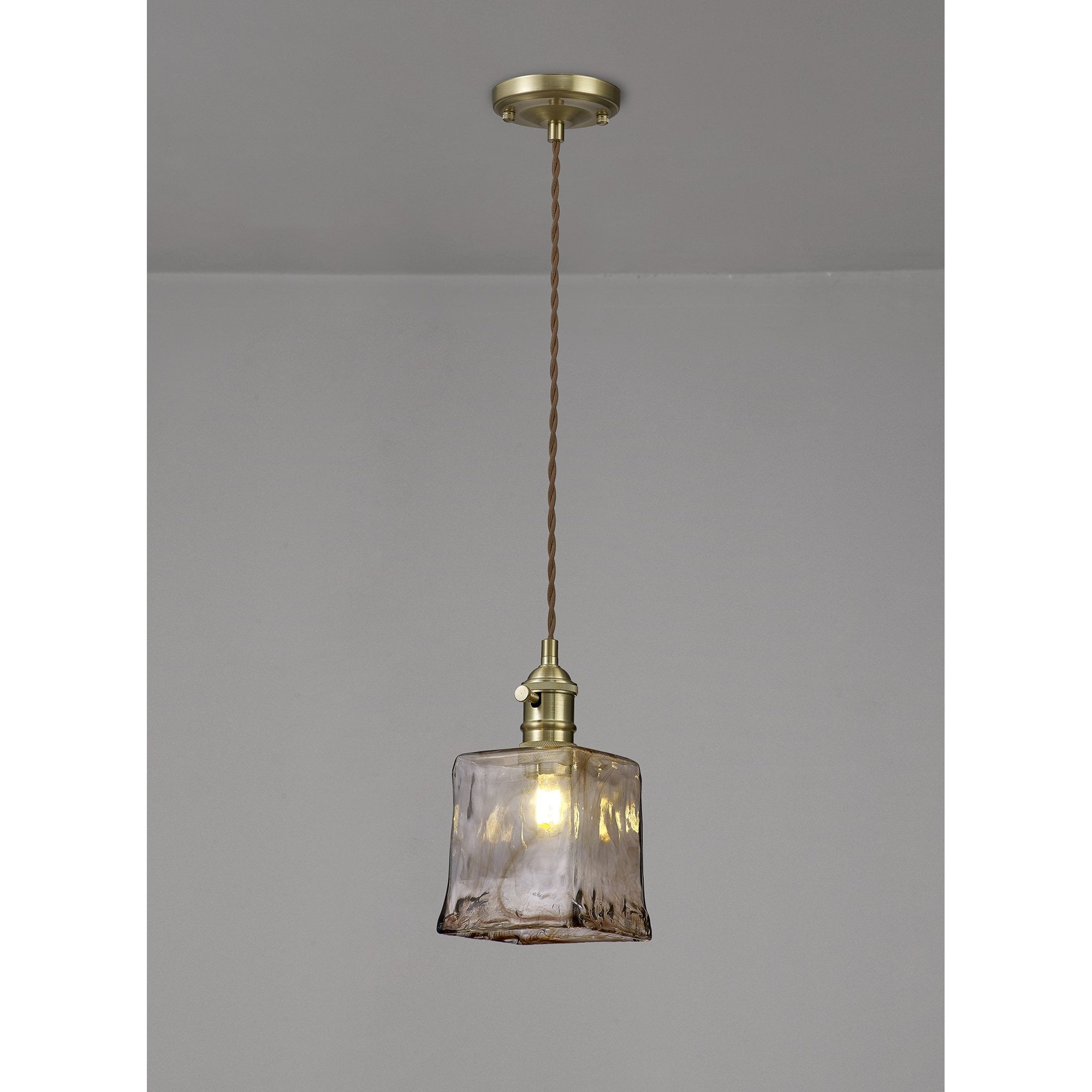 Wady 1 Light Pendant Brass Beige