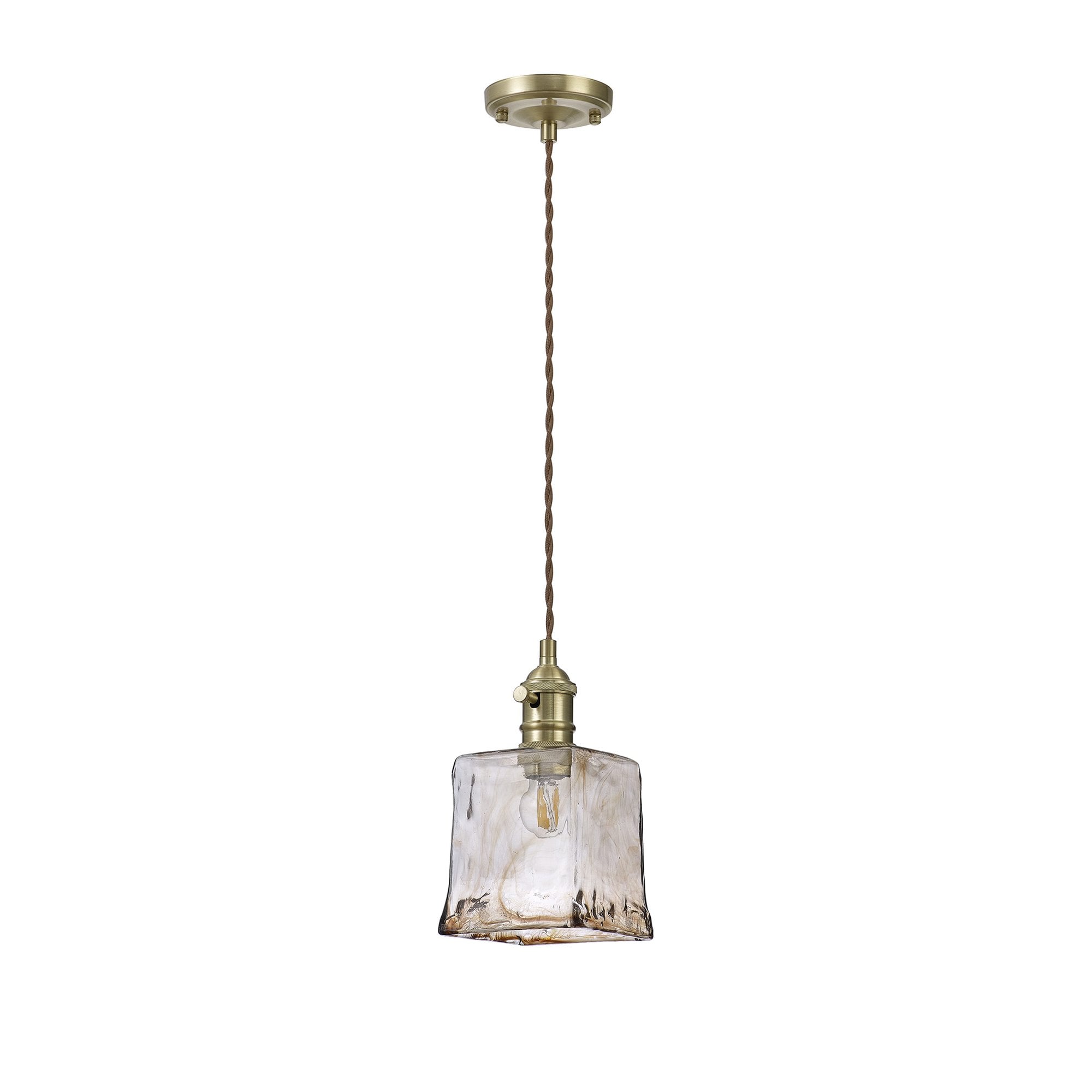 Wady 1 Light Pendant Brass Beige