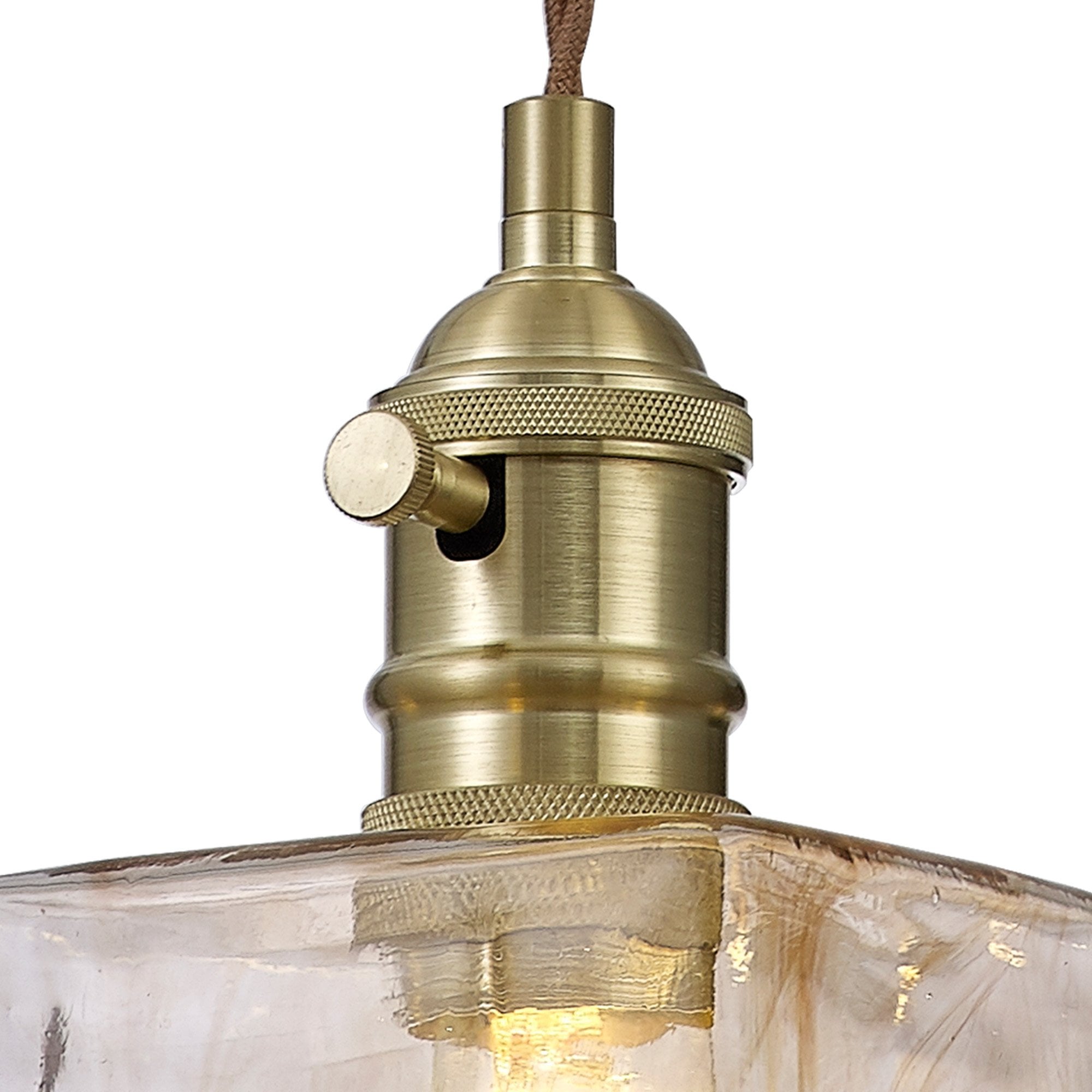 Wady 1 Light Pendant Brass Beige