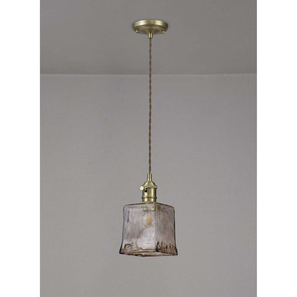 NL95219 Wady 1 Light Pendant Brass Beige