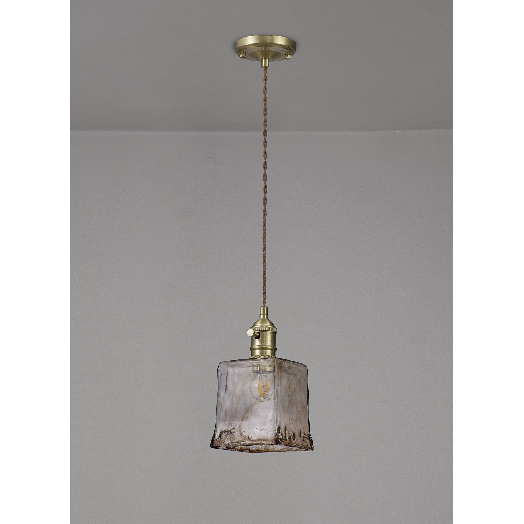 Wady 1 Light Pendant Brass Beige
