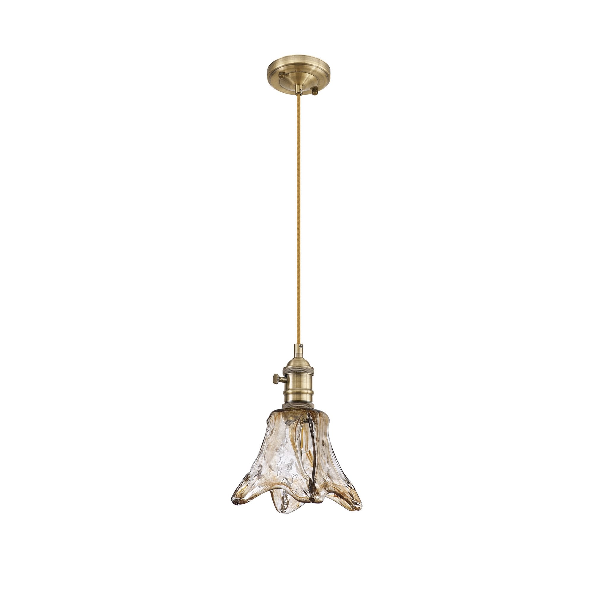 NL95229 Wady 1 Light Pendant Antique Brass Golden Brown