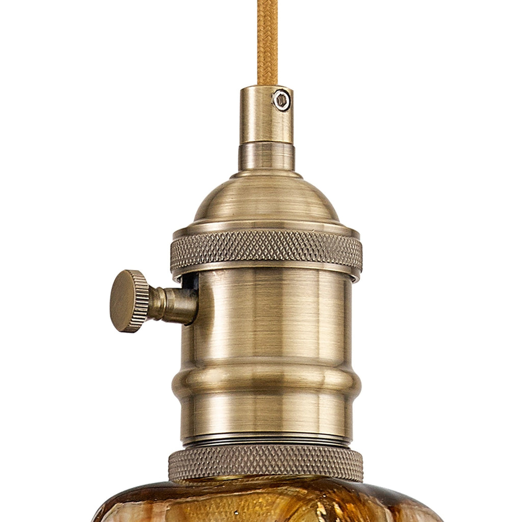 NL95229 Wady 1 Light Pendant Antique Brass Golden Brown