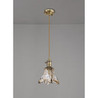 NL95229 Wady 1 Light Pendant Antique Brass Golden Brown