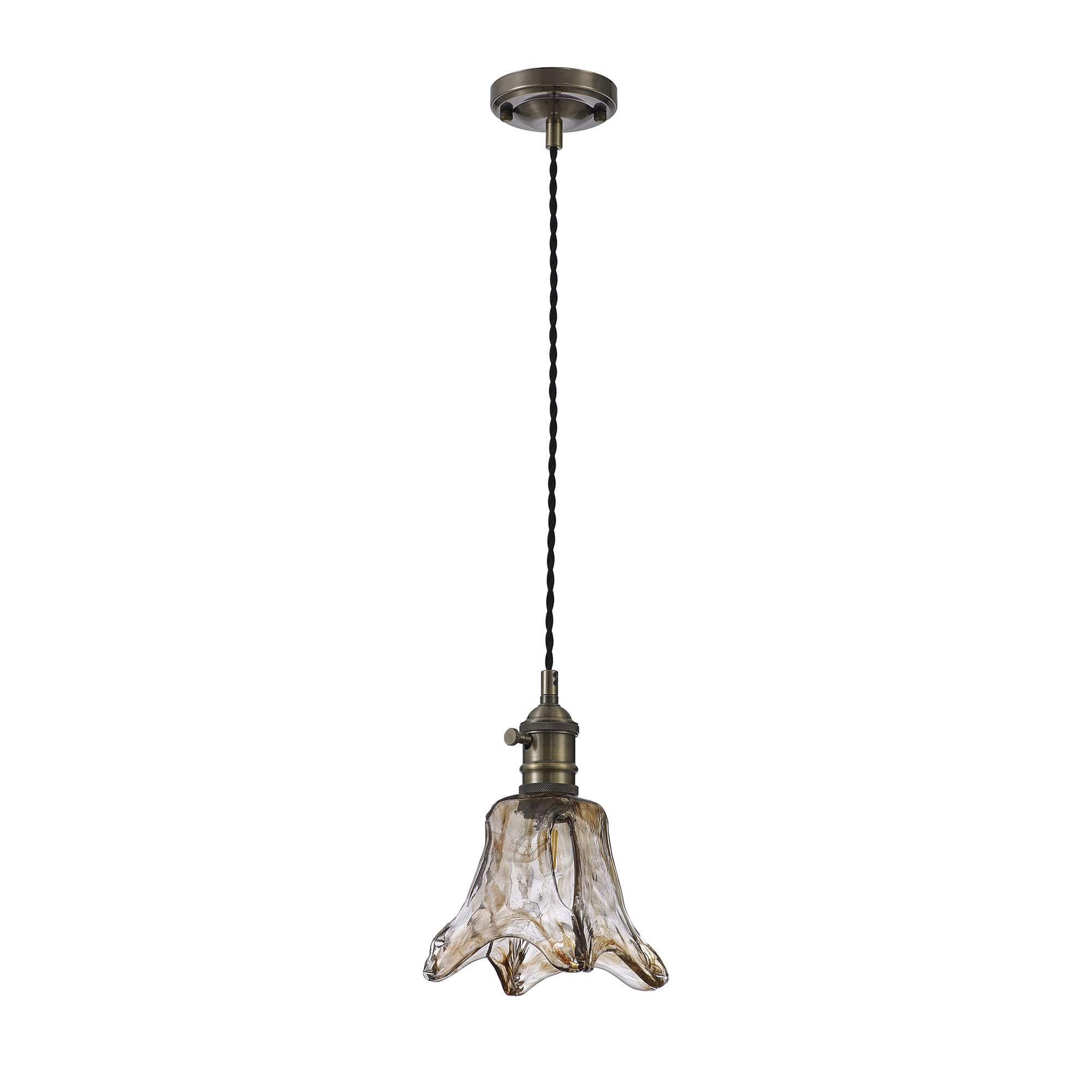 NL95239 Wady 1 Light Pendant Antique Brass Black