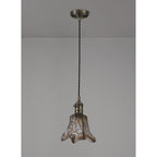 NL95239 Wady 1 Light Pendant Antique Brass Black