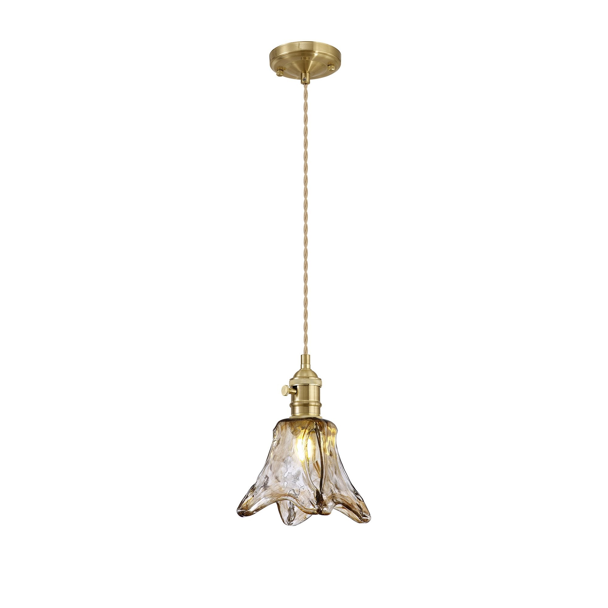 Wady 1 Light Pendant Brass Beige