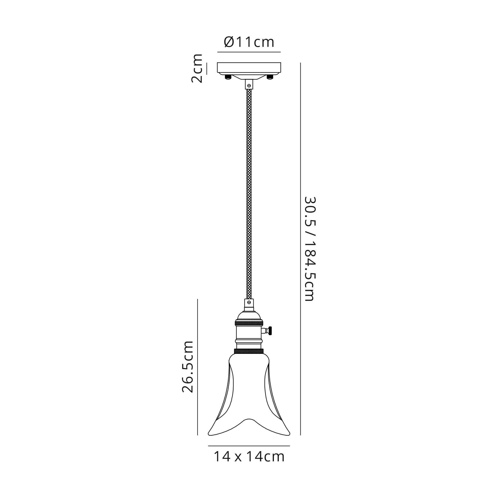 Wady 1 Light Pendant Brass Beige