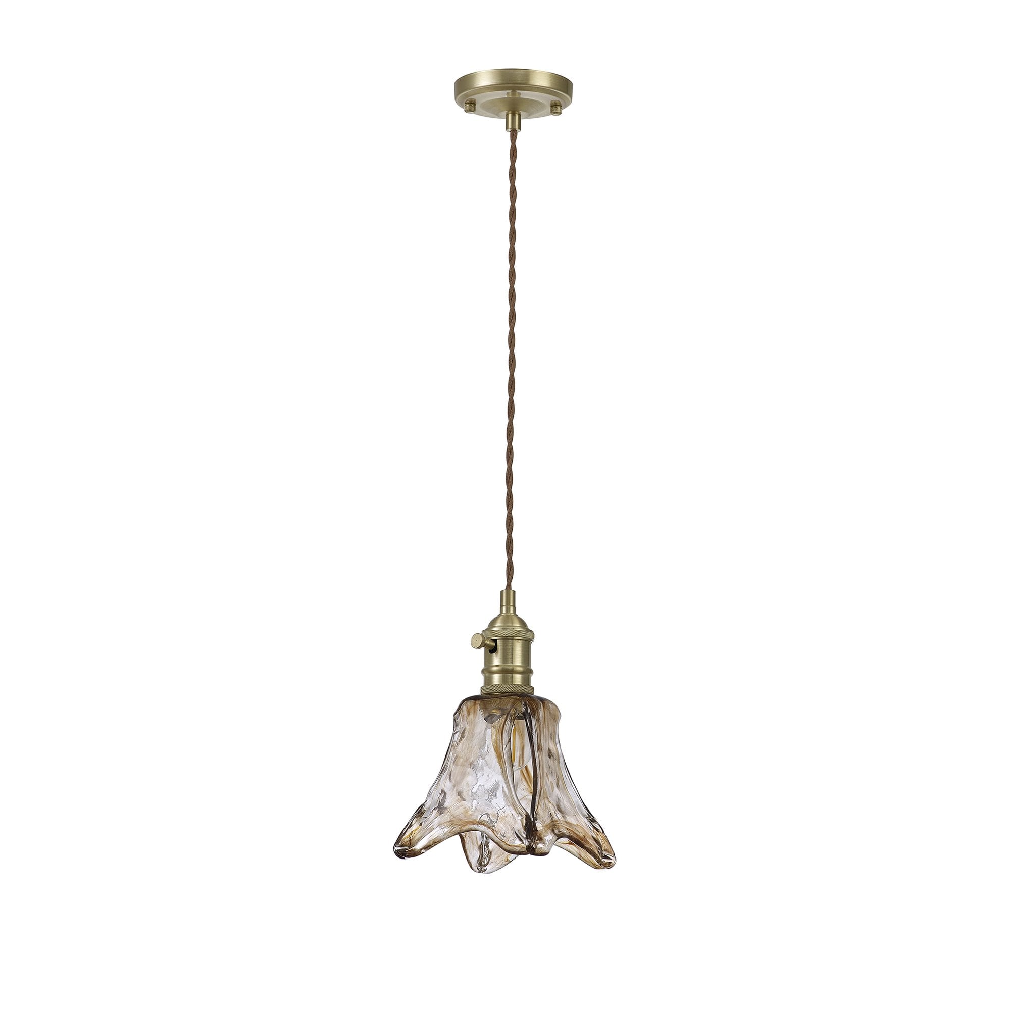 Wady 1 Light Pendant Brass Beige