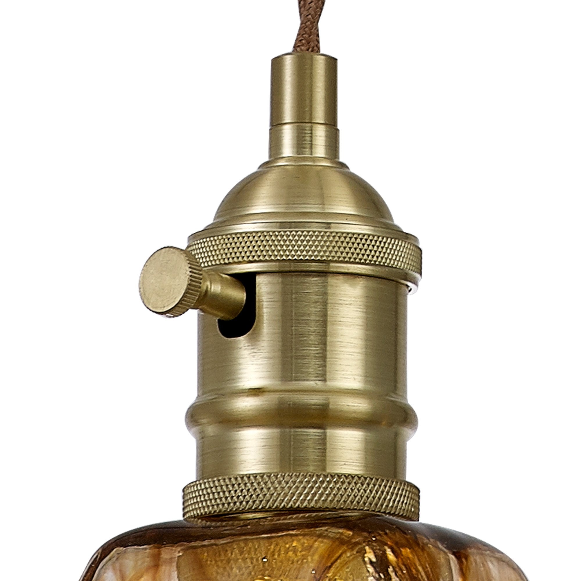 Wady 1 Light Pendant Brass Beige