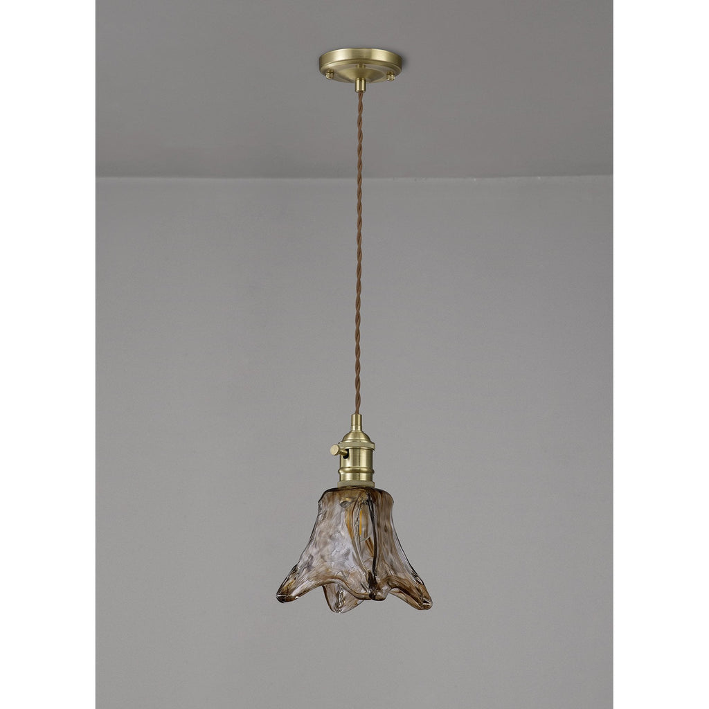 NL95249 Wady 1 Light Pendant Brass Beige