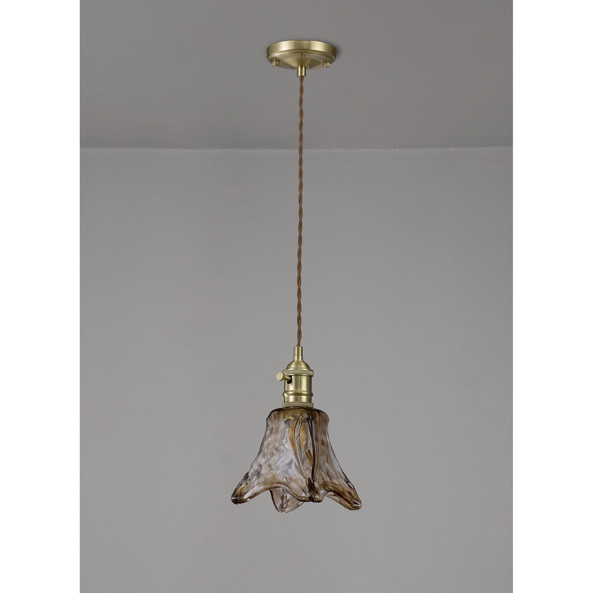 Wady 1 Light Pendant Brass Beige
