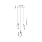 NL90549 Washington 3 Light Pendant Polished Chrome Amber/Clear/Smoked