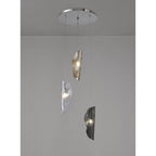 NL90549 Washington 3 Light Pendant Polished Chrome Amber/Clear/Smoked