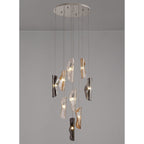NL90679 Washington 9 Light Pendant Polished Chrome Amber/Clear/Smoked