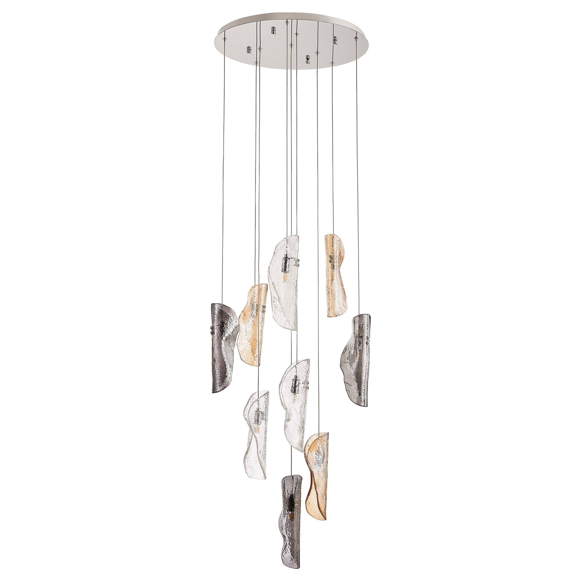 NL90679 Washington 9 Light Pendant Polished Chrome Amber/Clear/Smoked