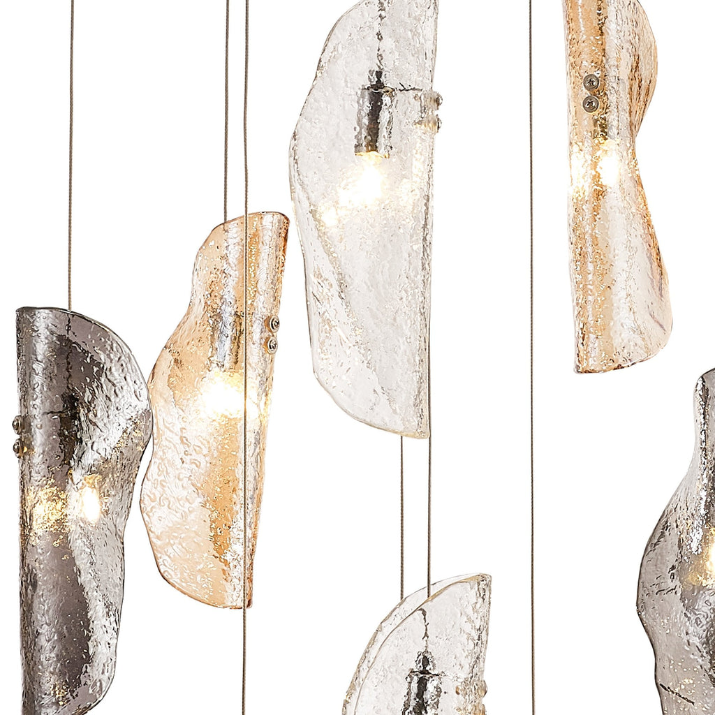 NL90679 Washington 9 Light Pendant Polished Chrome Amber/Clear/Smoked
