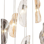 NL90679 Washington 9 Light Pendant Polished Chrome Amber/Clear/Smoked