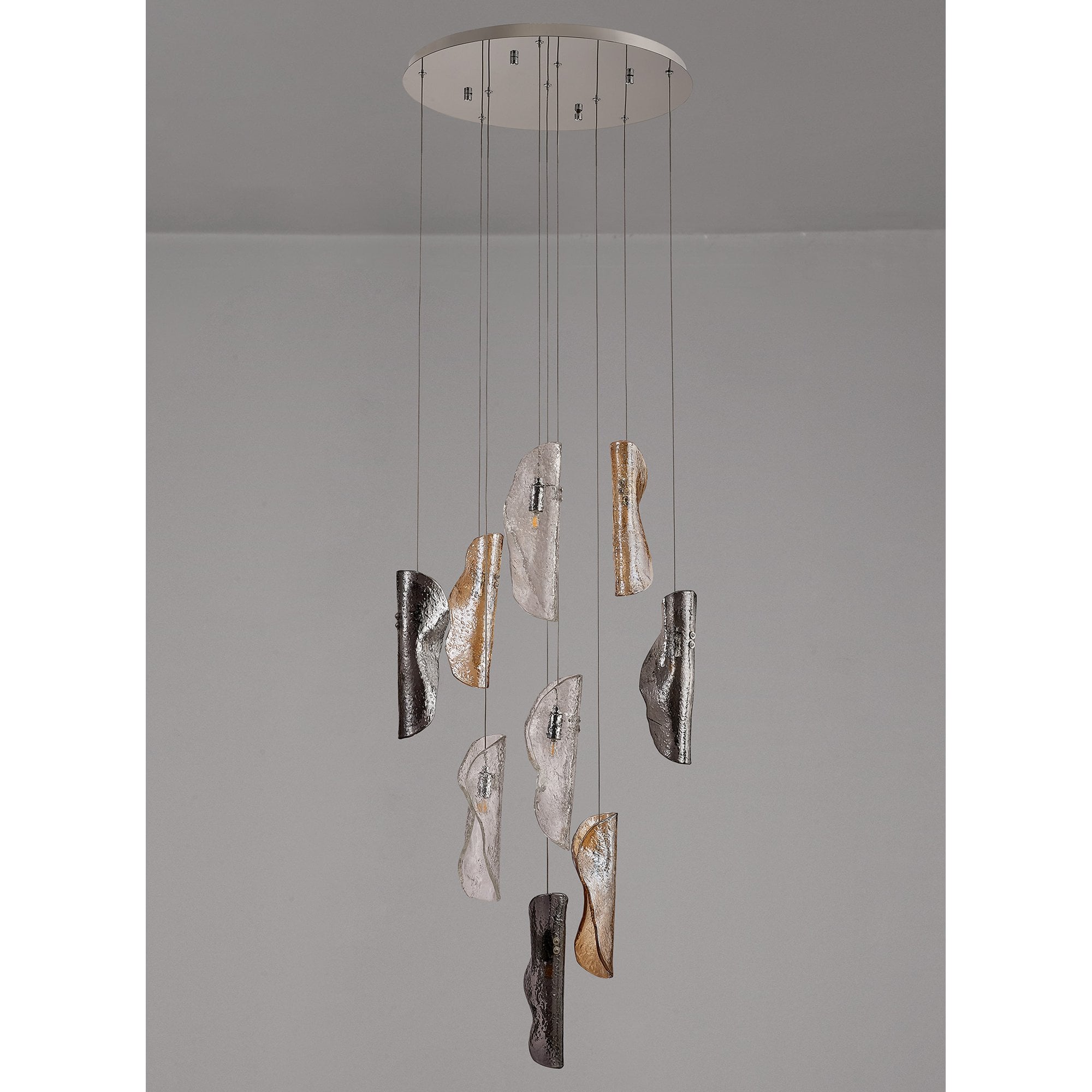 NL90679 Washington 9 Light Pendant Polished Chrome Amber/Clear/Smoked