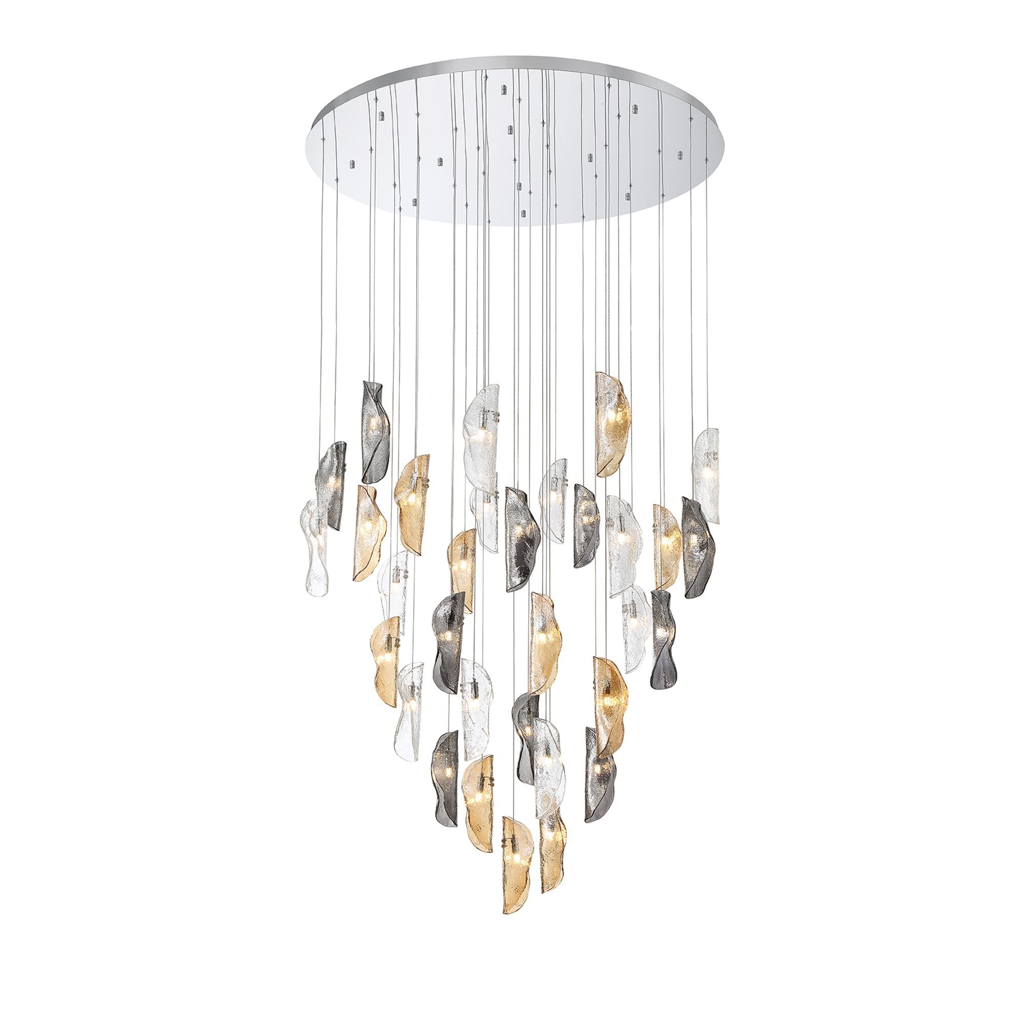 NL90689 Washington 32 Light Pendant Polished Chrome Amber/Clear/Smoked