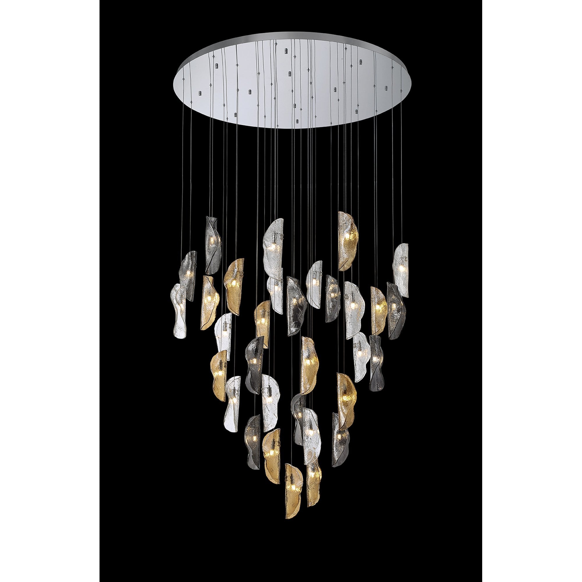 NL90689 Washington 32 Light Pendant Polished Chrome Amber/Clear/Smoked