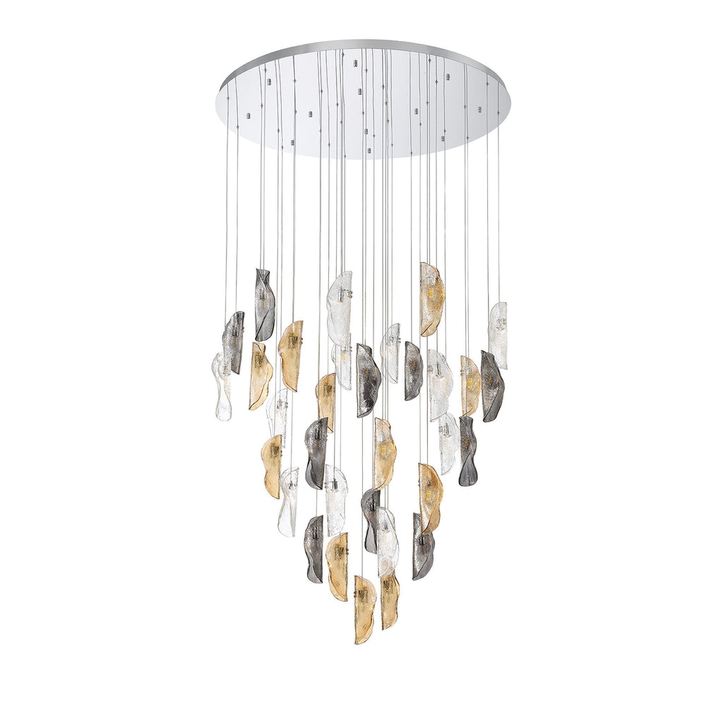 NL90689 Washington 32 Light Pendant Polished Chrome Amber/Clear/Smoked