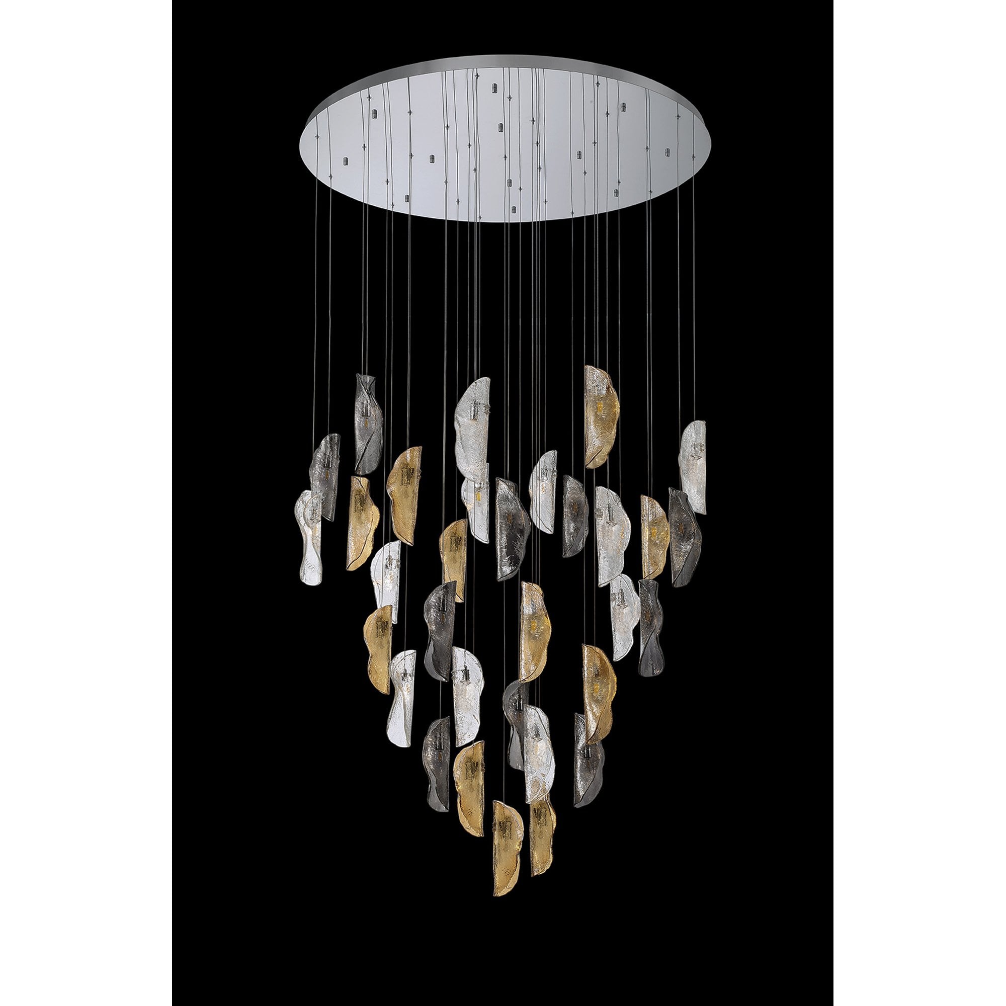 NL90689 Washington 32 Light Pendant Polished Chrome Amber/Clear/Smoked