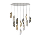 NL91409 Washington 12 Light Oval Pendant Polished Chrome Amber/Clear/Smoked