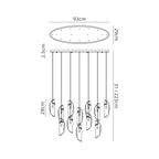 NL91409 Washington 12 Light Oval Pendant Polished Chrome Amber/Clear/Smoked