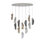 NL91409 Washington 12 Light Oval Pendant Polished Chrome Amber/Clear/Smoked