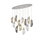 NL91409 Washington 12 Light Oval Pendant Polished Chrome Amber/Clear/Smoked