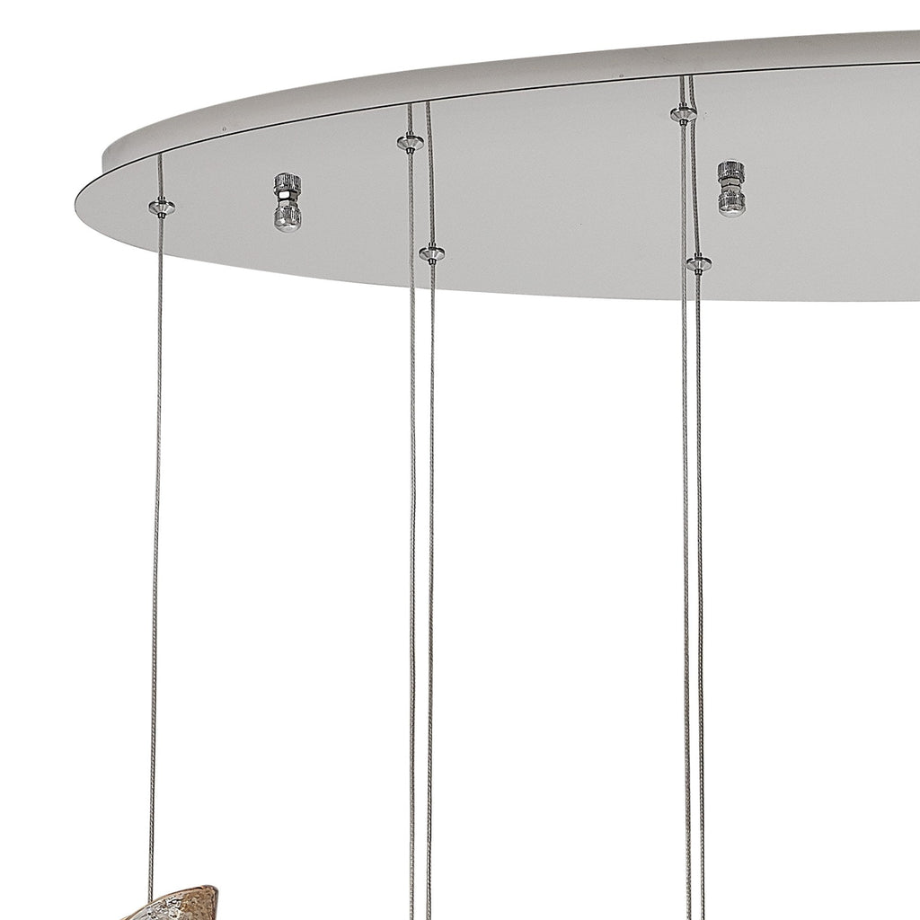 NL91409 Washington 12 Light Oval Pendant Polished Chrome Amber/Clear/Smoked