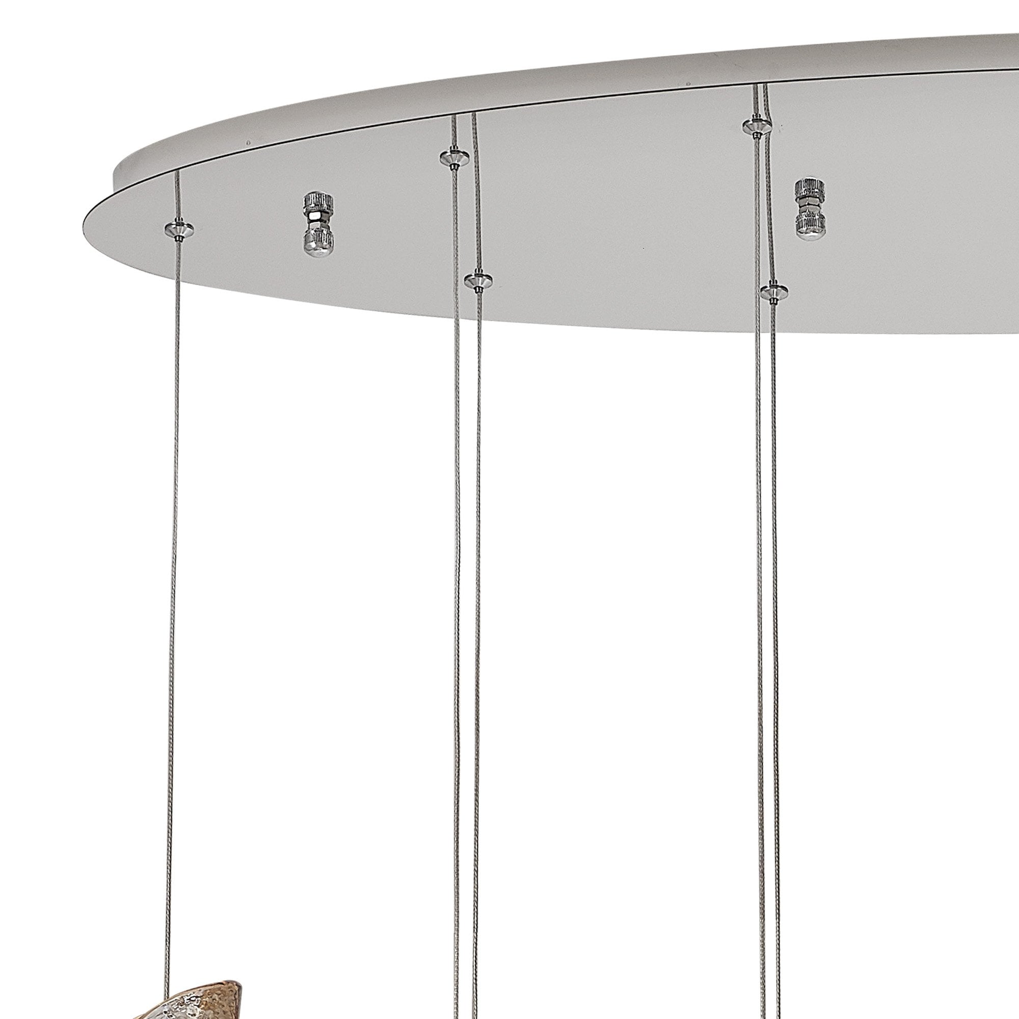 NL91409 Washington 12 Light Oval Pendant Polished Chrome Amber/Clear/Smoked