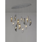 NL91409 Washington 12 Light Oval Pendant Polished Chrome Amber/Clear/Smoked