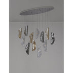 NL91409 Washington 12 Light Oval Pendant Polished Chrome Amber/Clear/Smoked