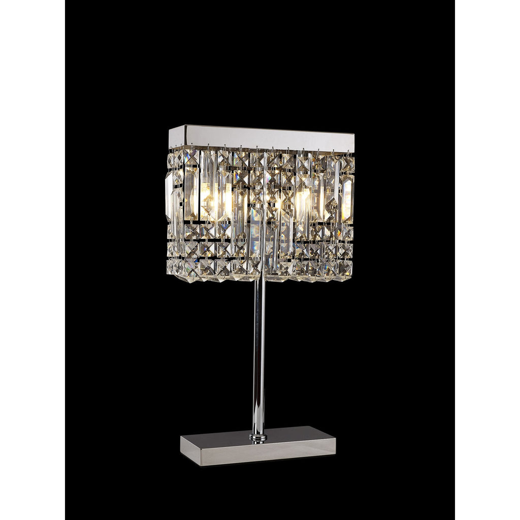 NL87689 Zian 2 Light Table Lamp Polished Chrome Crystal