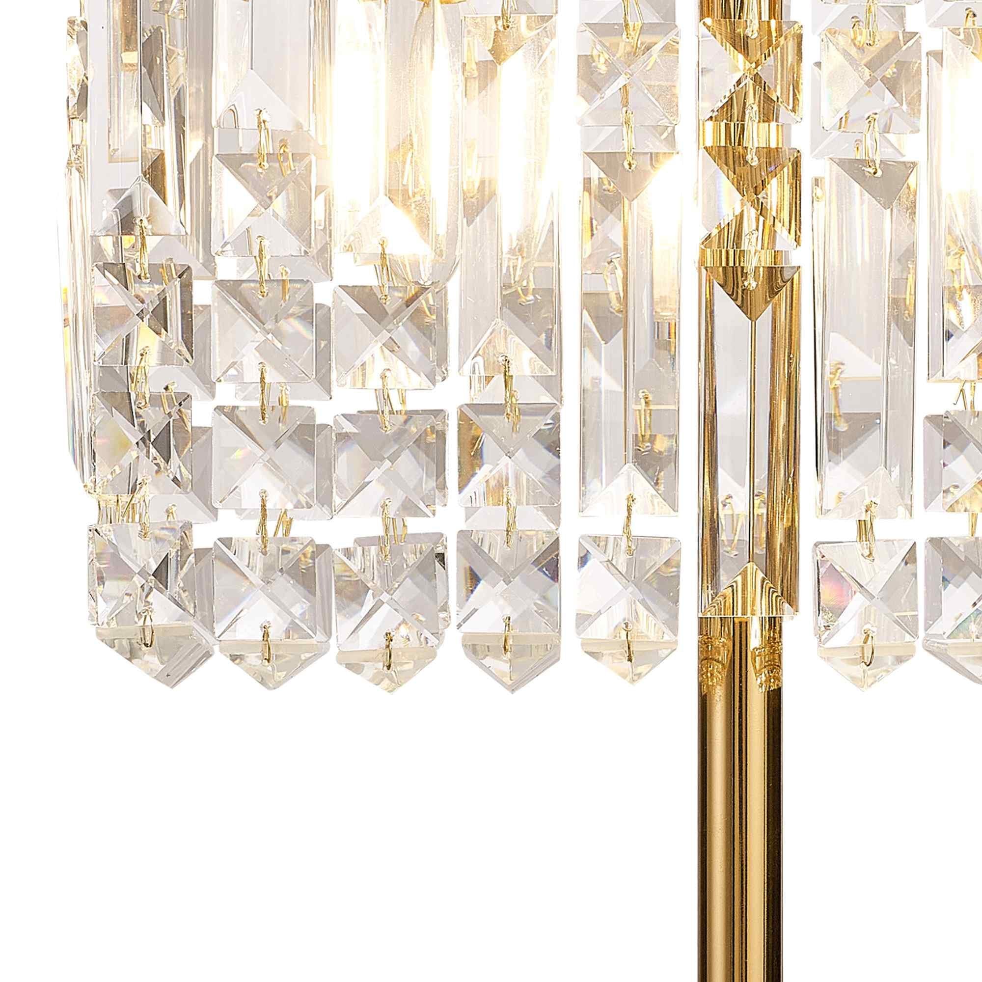 NL87709 Zian 2 Light Table Lamp Gold Crystal