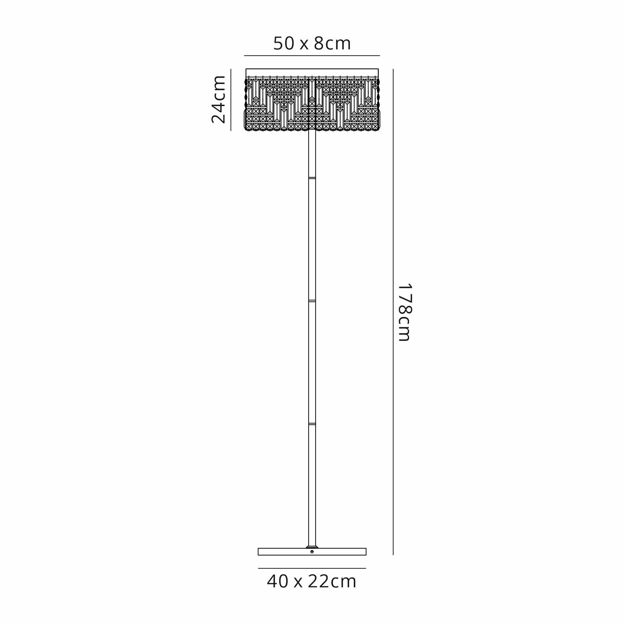 NL87719 Zian 4 Light Floor Lamp Gold Crystal