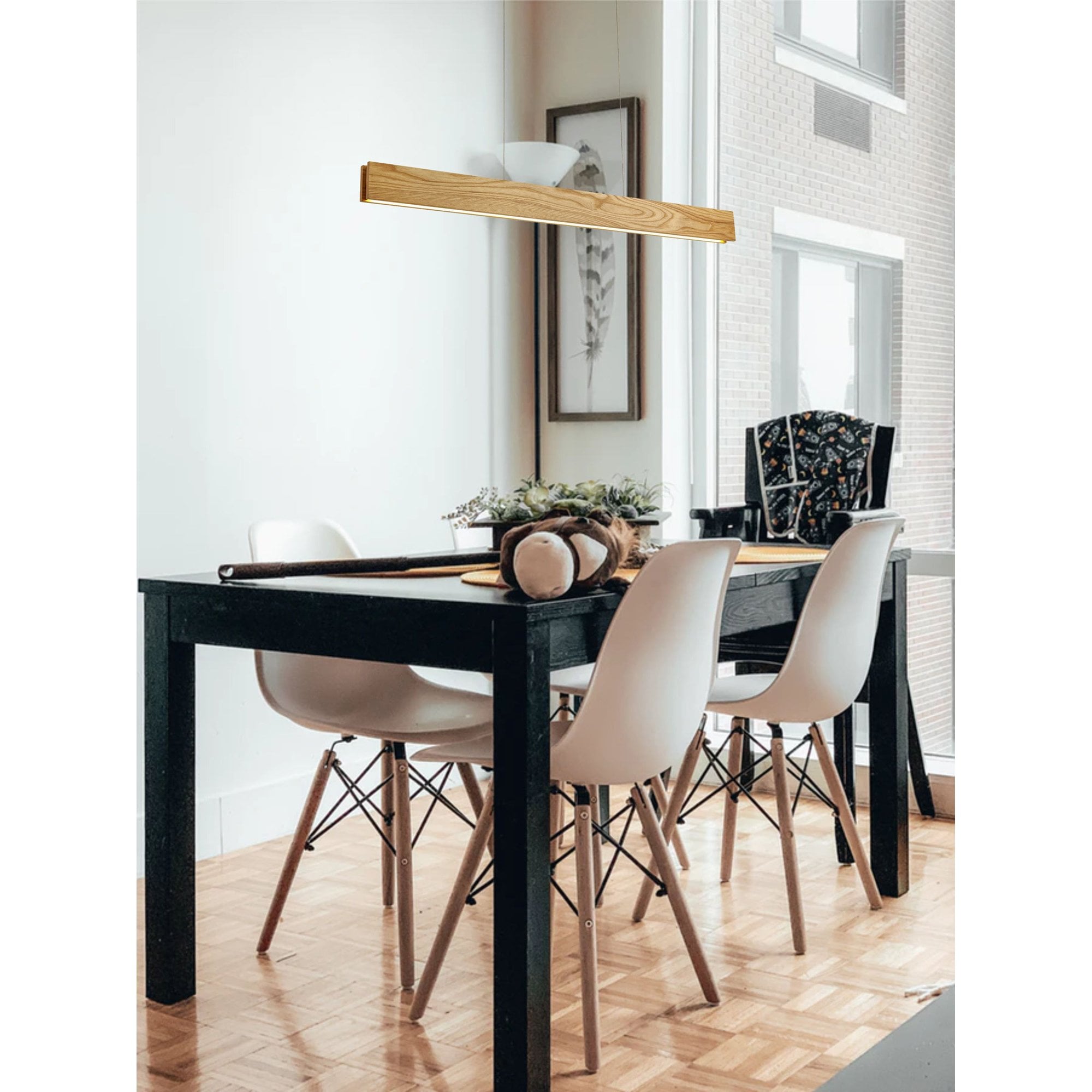 NL71909 Aline Table Lamp LED Medium Oak/Matt White