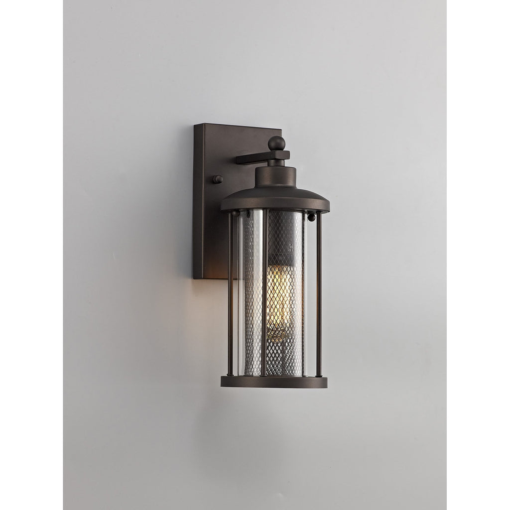 NL71989 Argon Outdoor Small Wall Lamp Antique Bronze/Clear Glass