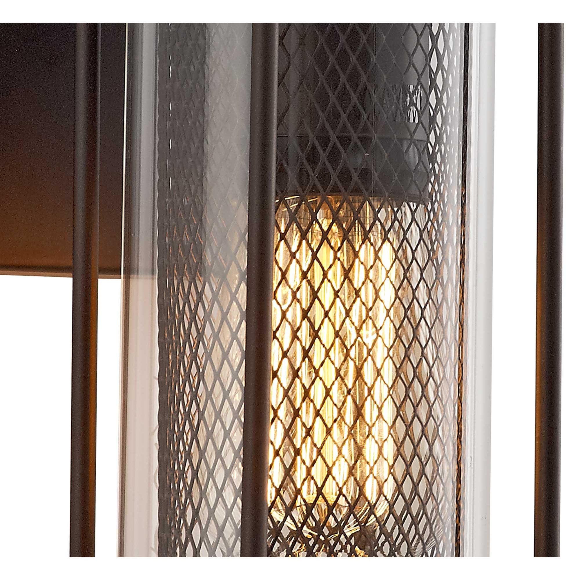 NL71989 Argon Outdoor Small Wall Lamp Antique Bronze/Clear Glass