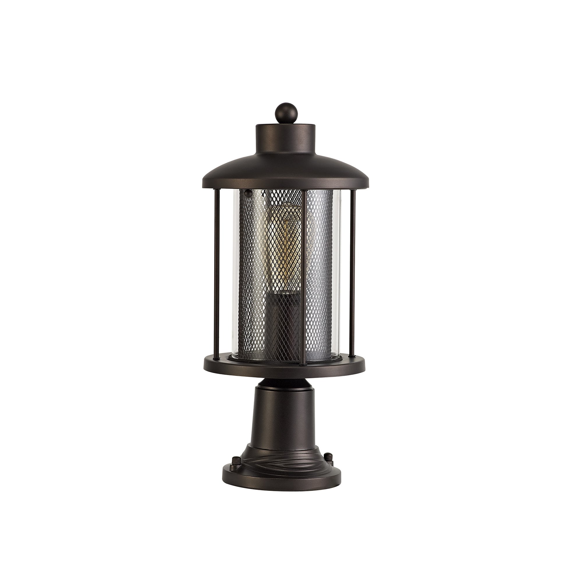 NL73179 Argon Outdoor Pedestal Lamp Antique Bronze/Clear Glass