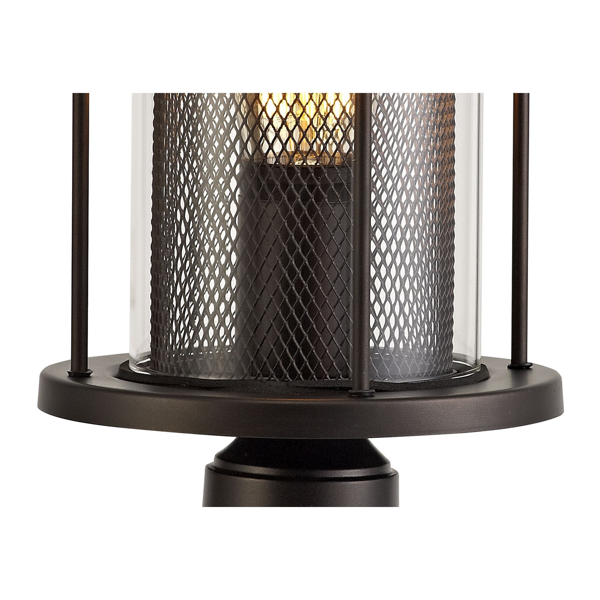 NL73179 Argon Outdoor Pedestal Lamp Antique Bronze/Clear Glass