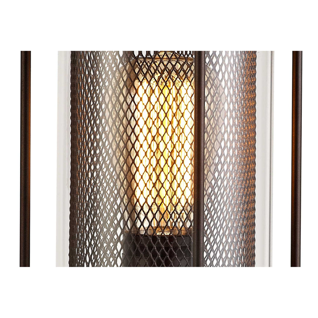 NL73179 Argon Outdoor Pedestal Lamp Antique Bronze/Clear Glass