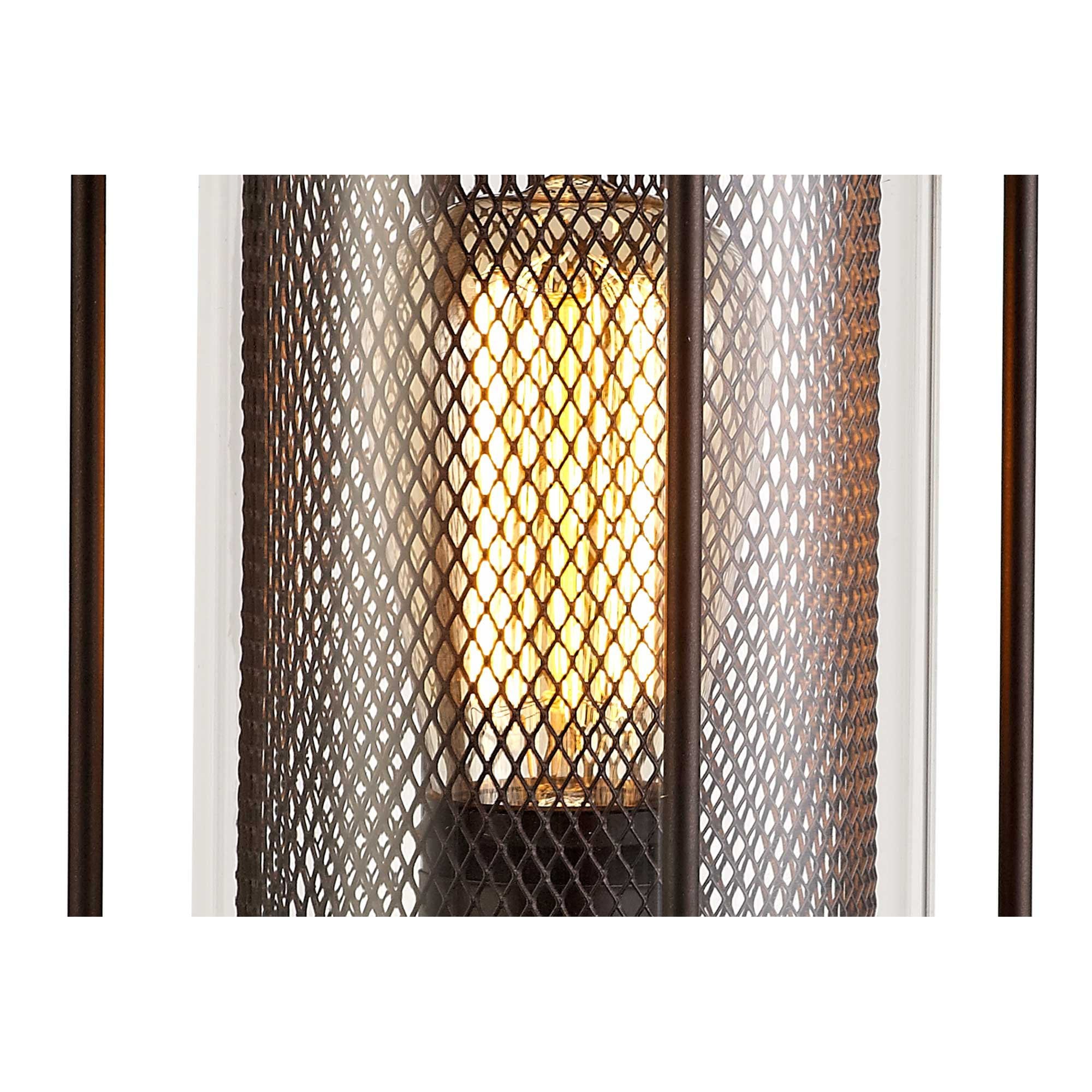 NL73179 Argon Outdoor Pedestal Lamp Antique Bronze/Clear Glass