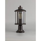 NL73179 Argon Outdoor Pedestal Lamp Antique Bronze/Clear Glass