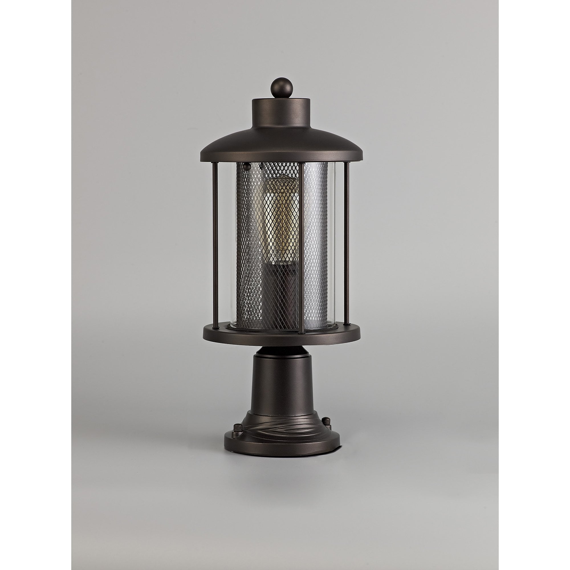 NL73179 Argon Outdoor Pedestal Lamp Antique Bronze/Clear Glass