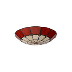 NL72359 Archie Tiffany Non-electric Up Lighter Shade Cream/Red/Clear Crystal Centre/Aged Antique Brass Trim