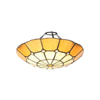 NL72369 Archie Tiffany Non-electric Up Lighter Shade Cream/Beige/Clear Crystal Centre/Aged Antique Brass Trim